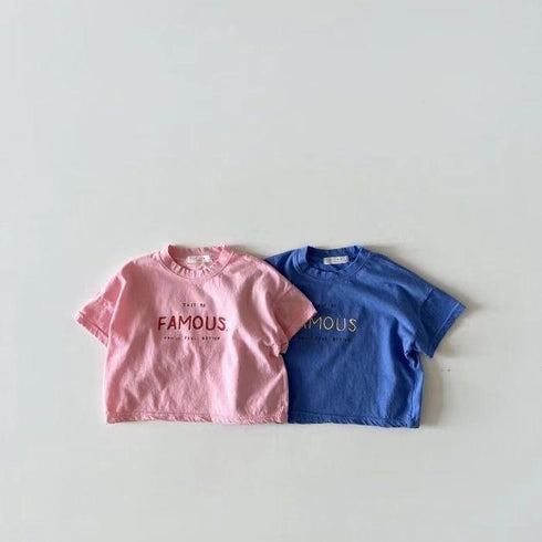 Letter Round Neck Short Sleeve Simple T